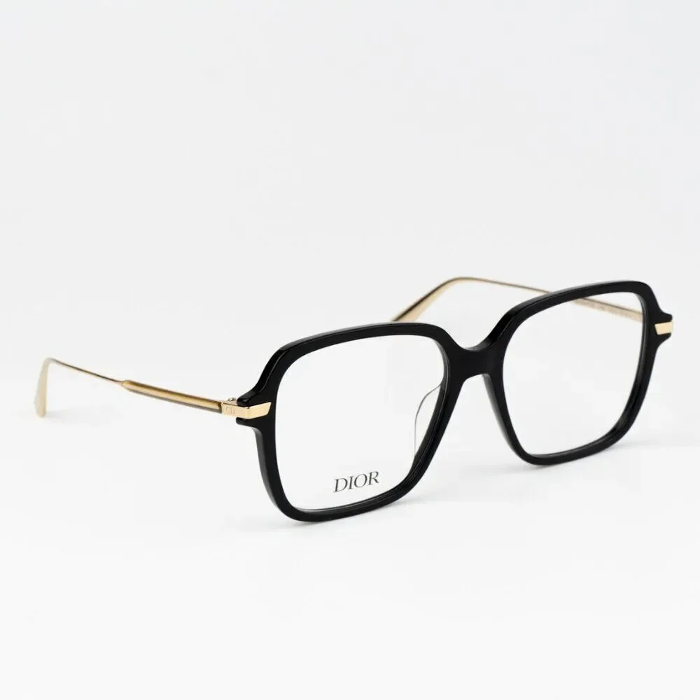 NEW Dior GEMDIORO S5I CD50056I 001 1200 Shiny Black Women Square Eyeglasses